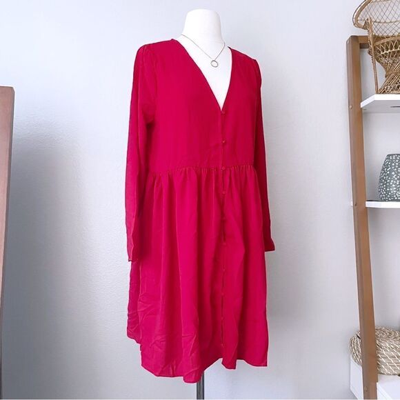 True Red Oversize Swing Dress - Picture 1 of 5